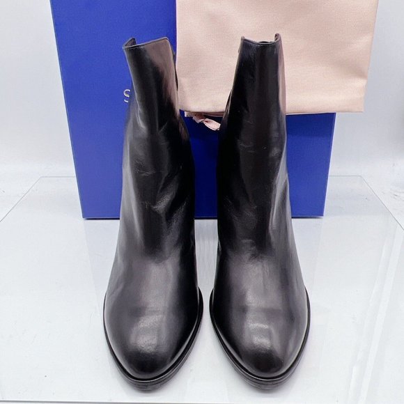 Stuart Weitzman Harper 80 Womens Pointed Toe Heeled Bootie Black Leather US 9 B - Picture 4 of 10